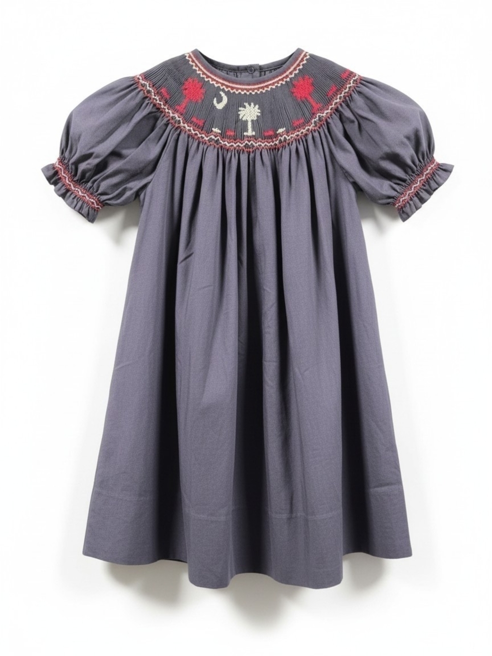 Rosalina Collections 3T South Carolina Palmetto Smocked Bishop Dress Navy